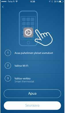 Kun vastaanotat termostaatin asetuksia toisesta mobiililaitteesta (toisen