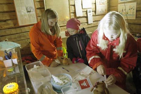 Karhunpoika sairastaa, häntä hellikäämme Syyskuisen perjantai-illan hämärtyessä värikkäät valot loistivat Tohmajärven museoalueella.