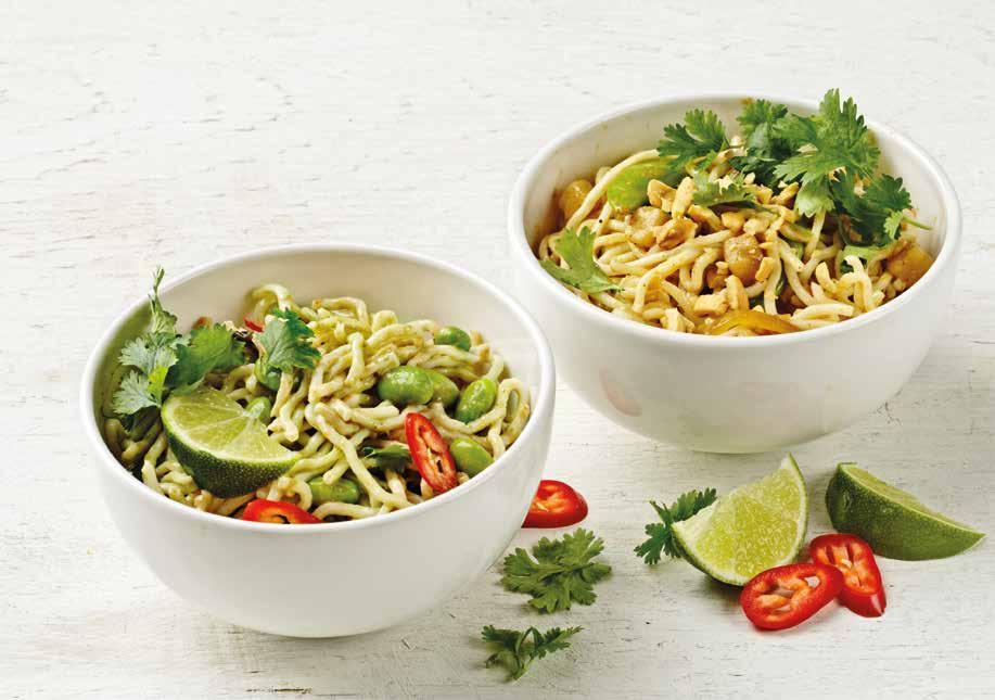 TRENDIT JA UUTUUDET Vähittäiskaupoille UUTTA Thai Noodle Bowl Helppo tuunata: Sekoita joukkoon kuumennettuja limemehulla ja chilillä maustettuja vihanneksia