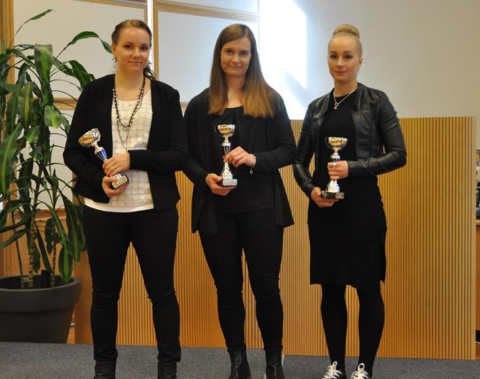 B-nuorten SM Maalivahti Iida Lehti, Laitilan Jyske Puolustaja Nora Niemikko, Laitilan Jyske Hyökkääjä Laura Kyllönen, Laitilan