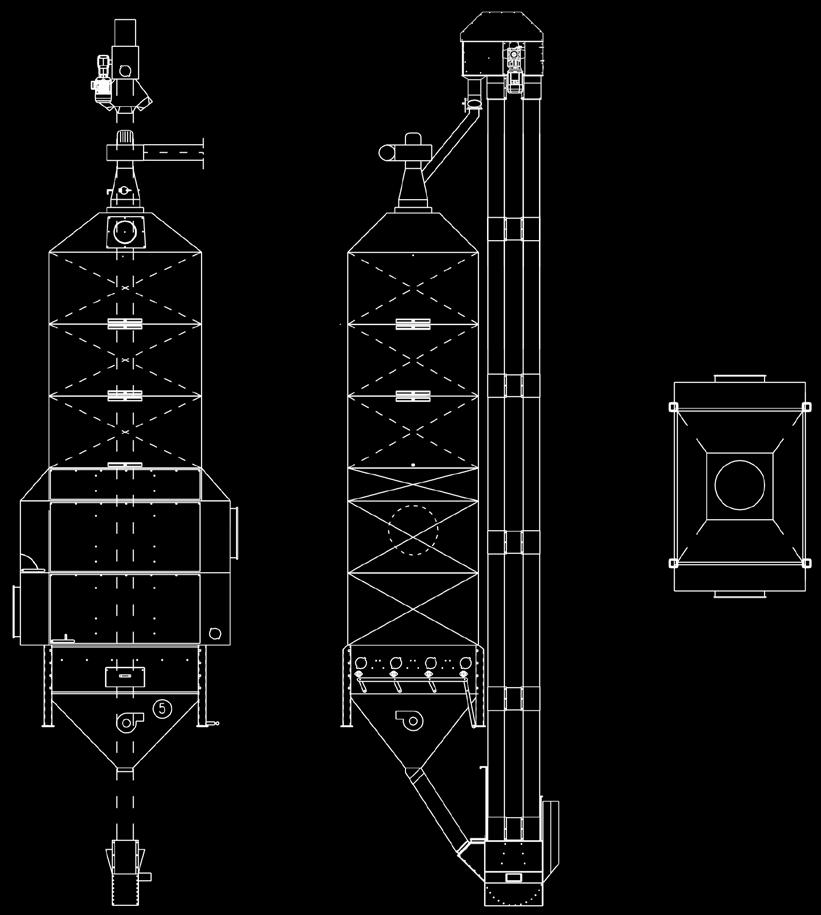 VILJANKUIVURI: PLANTAASI / GRAIN DRYER: PLANTAASI Elevaattori A68 A [mm] B [mm] C [mm] D [mm] 13,5 m 3 (2,5 + 2) 5 550 7 390 7 890 10 500 16,6 m 3 (2,5 + 3) 5 550 8 310 8 810 11 500 19,0 m 3 (3,5 +