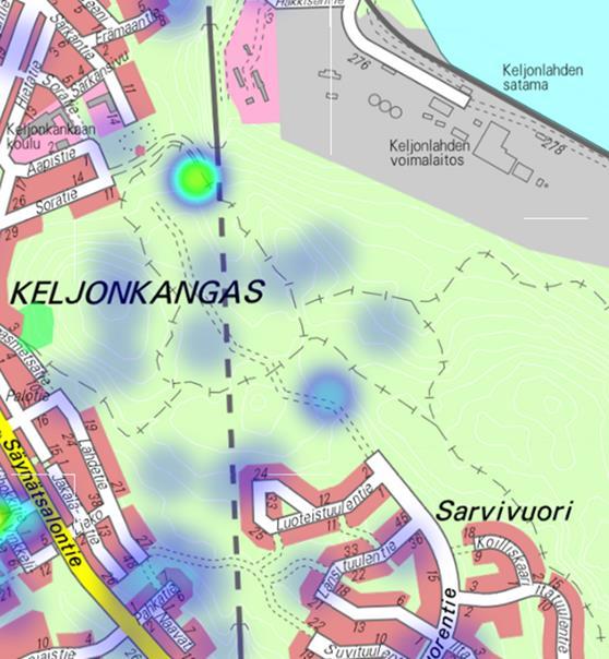 Raivaustoiveet Keljonkankaan ulkoilualueella Keskeisimmät raivaustoiveet kartalla Yhteenvetoa ja päätelmiä raivaustoiveista ja kommenteista Keljonkankaan ulkoilualueella Raivaustoiveita esitetty