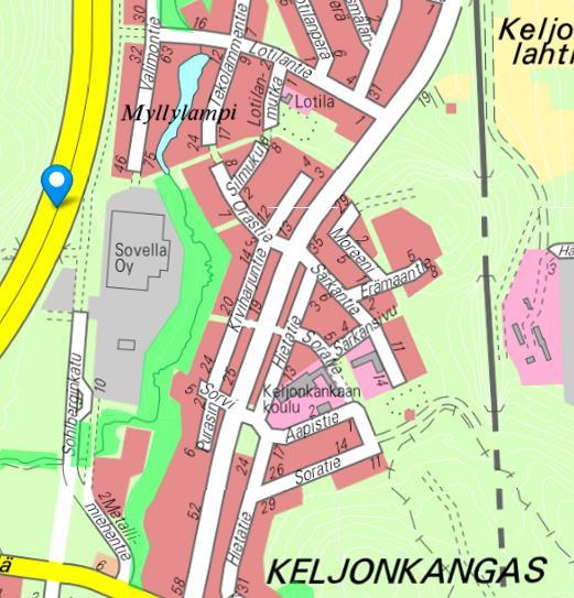 Kaikkiaan metsän käsittelyyn liittyviä karttatoiveita tuli 870 Kaikki karttapisteet eivät sijainneet käsittelyalueella Karttapisteiden keskittymä kohdalla, johon