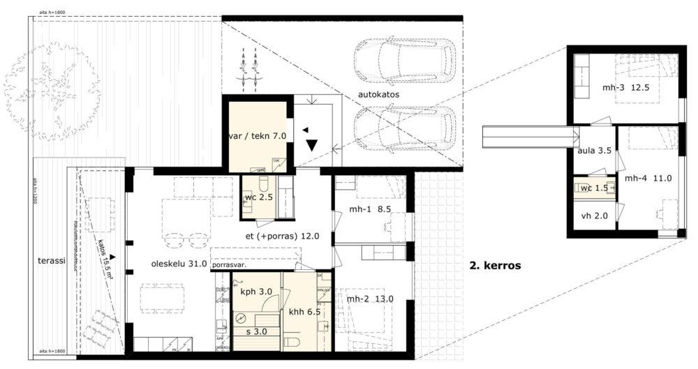 D11 VAPAA 114,0m² 5h + k Myyntihinta: 110 500 Velaton: 255 500 Oleskelutiloihin valoa tulee kahdesta