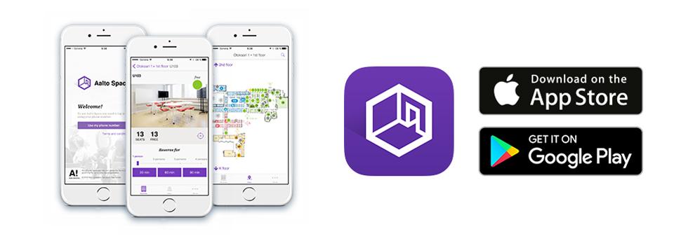 Aalto Space Aalto-yliopistokiinteistöjen kehittämä mobiilisovellus kampuskäyttäjille Ladattu noin 10 000 kertaa Nykyiset ominaisuudet mm.