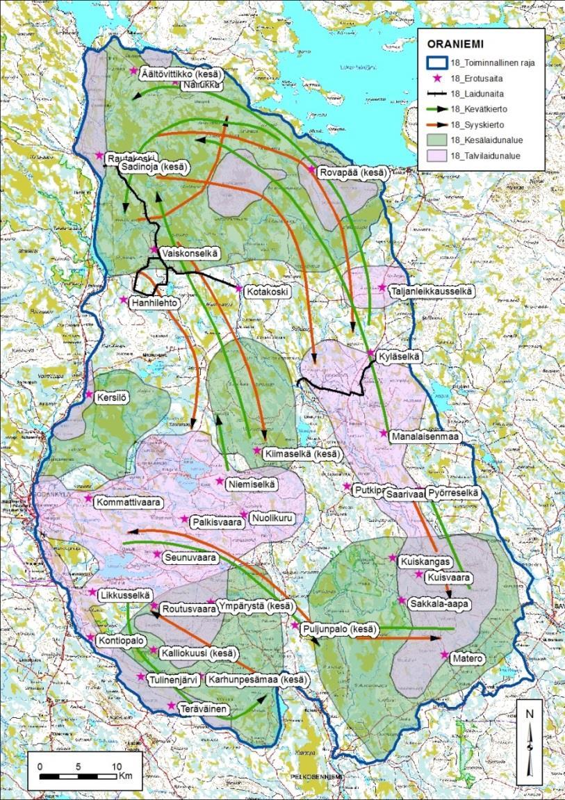 Monipuoliset poronhoidon paikkatietoaineistot tuotetaan yhteensä 51 paliskunnasta