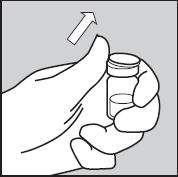 Pyyhi injektiopullon tulppa toisella puhdistuslapulla. Kun injektiopullon tulppa on pyyhitty, sitä EI saa enää koskettaa.