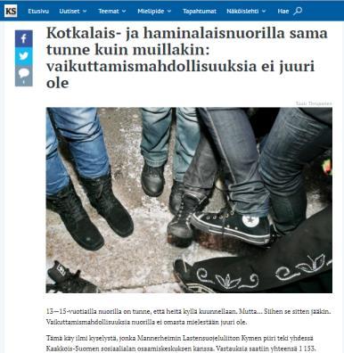 Julkilausuma Yläkouluikäisillä nousee ja korostuu ystävien ja kavereiden merkitys hivenen perhettä tärkeämpänä, mutta vain hivenen. Äiti, isä ja sisarukset vain murto-osaa kavereita jäljessä.