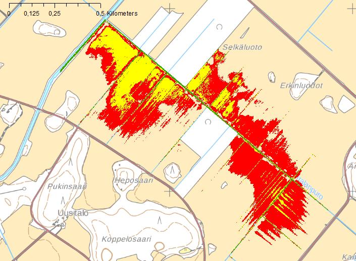 900 000 e) Yleistys koko Lamujoki: +90 ha