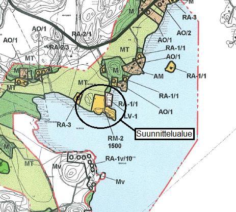 Nosto Consulting Oy 11 (19) Yleiskaava Suunnittelualueella on voimassa Sauvon rantaosayleiskaava, joka on hyväksytty