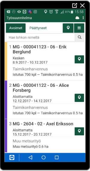 Mobiilisovelluksen