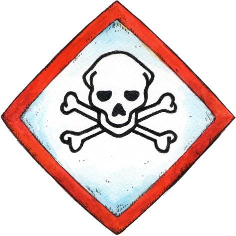 Välitön myrkyllisyys Vanha merkki: Tällä merkillä varustetut kemikaalit voivat olla välittömästi tappavia.
