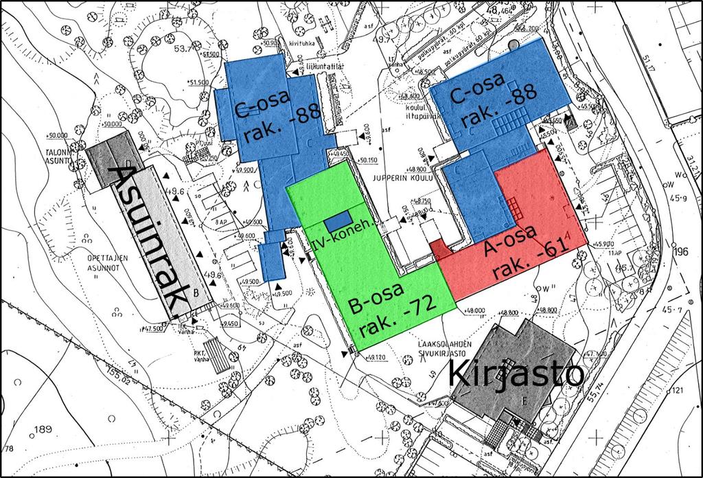 10 (60) Taloteknisten järjestelmien suunnitelma-asiakirjoja ei asemapiirrosta lukuun ottamatta ollut käytettävissä, joten tiedot on kerätty kiinteistökierroksella Lämmitysjärjestelmä: