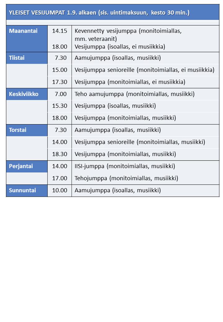 * Lisätietoja Zimmarin ajankohtaisista asioista, liikuntapassista, seniorikorteista, työnantajan tarjoamista liikuntapaikkaeduista, vauvauinnista ym. nettisivuiltamme www.kempele.
