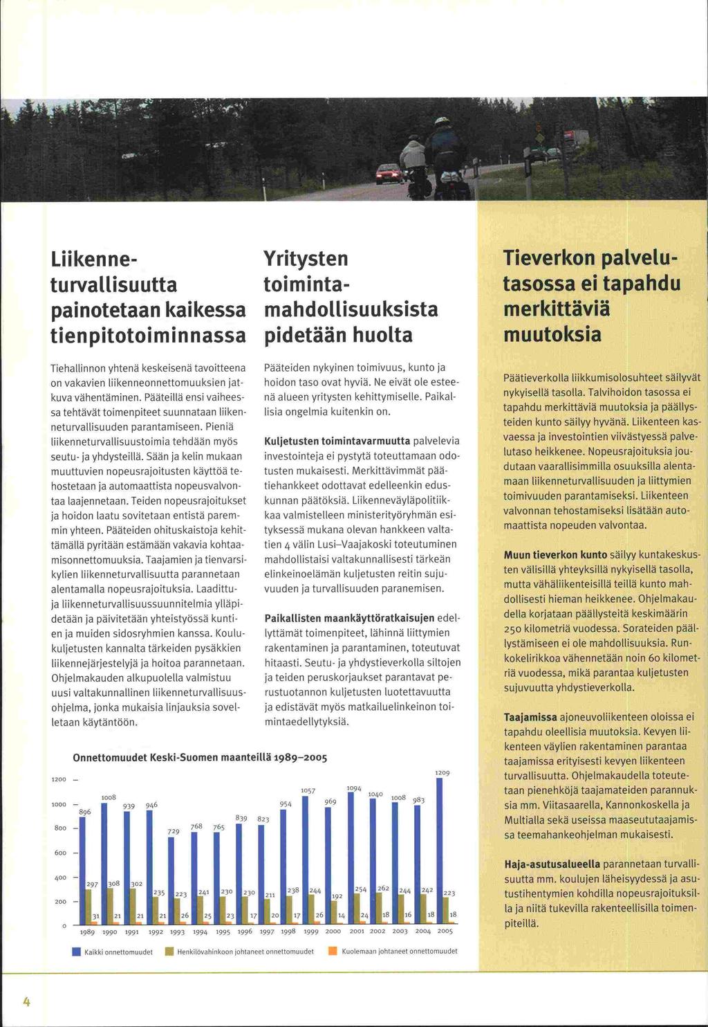 Liikenne Yritysten Tieverkon palveluturvallisuutta toiminta tasossa ei tapandu painotetaan kaikessa mandollisuuksista merkittäviä tienpitotoiminnassa pidetään huolta muutoksia Tiehallinnon yhtenä