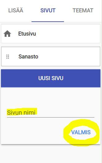 3. Nimeä uusi sivu.