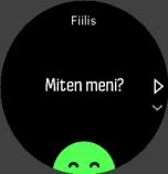Näytön väriteema on yleisasetus, jota voit muuttaa kellosi jokaisessa urheilutilassa. Väriteeman vaihtaminen urheilutilan asetuksissa: 1.