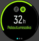 Aikaa kertyy kumulatiivisesti kaikilta harjoituskerroilta, joten jos harjoittelet lisää, ennen kuin palautumisaika on umpeutunut, uudesta harjoituksesta kertyvä aika lisätään edellisen