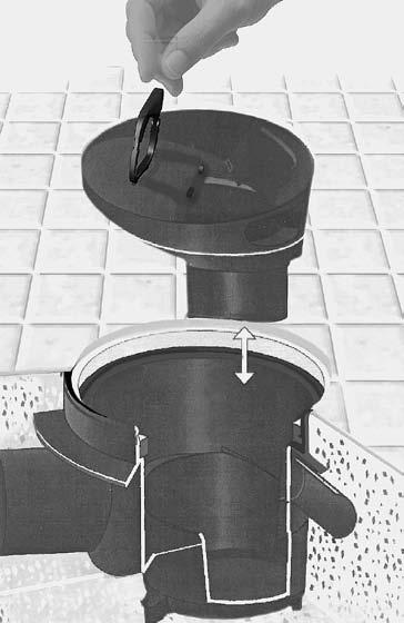 Uponor-vesilukon puhdistus suoritetaan seuraavasti: - Vesilukko irrotetaan pesupöydän altaista - Mallit 1-A ja 2-A ruuvimeisselin avulla - Mallit 1-B ja 2-B irrottamalla vesilukon mutteri