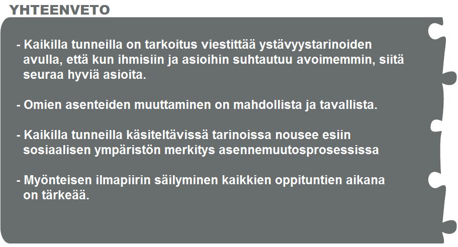 Oppilaat saattavat tuoda esille myös omia aikaisempia kielteisiä kokemuksiaan ryhmien välisestä kontaktista, esimerkiksi vähemmistöoppilaat voivat muistella syrjintäkokemuksiaan päiväkoti- tai