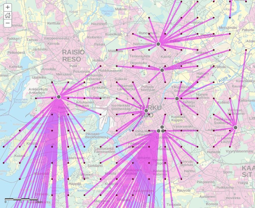 Ensimmäinen vaihe on tarjota asiakkaalle tietoa valinnan kohteena olevista toimipisteistä, niiden palveluista ja sijainnista. Tämä voidaan helposti toteuttaa interaktiivisen karttanäkymän kautta.