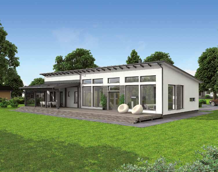 MAMBO Mambo ERILAISIA POHJARATKAISUJA 140 m 2 205 m 2 Mambo Mambo on tyylikäs omakotitalo, jonka suuret ikkunapinnat