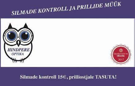 Toimetus ei vastuta reklaamide sisu eest. Trükitud: Trükikoda TRÜKIS AS, Pargi 27F, 41 537 Jõhvi. Ilmub kord kuus, kuu lõpunädalal. Tiraaž 2100 eksemplari.