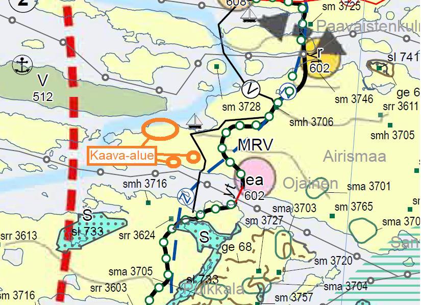 Kiinteistön 529-499-2-120 Fältinranta alueella on rakennettuna saunarakennus. Muilta osin kaava-alue on rakentamatonta. Maakuntakaava Ympäristöministeriö on vahvistanut 20.3.