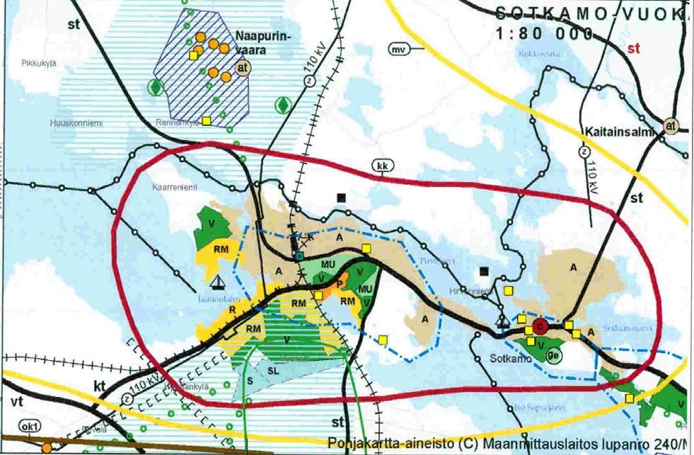 1. PERUSTIEDOT 1.1 Suunnittelutilanne Maakuntakaava Sotkamo kuuluu Kainuun liiton maakuntakaava-alueeseen. Valtioneuvosto on vahvistanut Kainuun maakuntakaavan 29.4.2009.