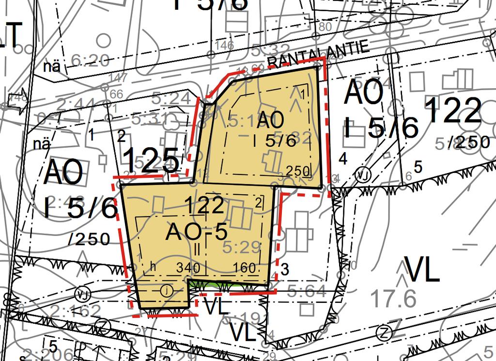 12 6. ASEMAKAAVAN KUVAUS 6.1 Asemakaavaluonnos Asemakaavaluonnoksella muodostuvat osakorttelin 122 tontit 1 ja 2.