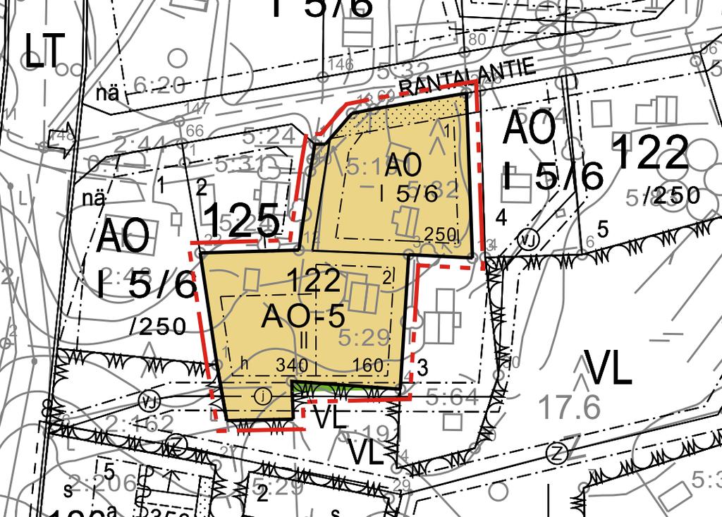 Tontin 2 pinta-ala on noin 2450 m 2 ja alueelle on osoitettu yhteensä 500 k-m 2 rakennusoikeutta, josta 340 k-m 2 on osoitettu (h) rakennusalalle, jolle saa sijoittaa omistajan toimintaa palvelevan