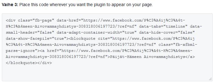 Facebook-sivun kehys kotisivuille 12 Nettisivuille voidaan lisätä yhdistyksen Facebook-sivusta kehys. Sen avulla ei-facebook-käyttäjät voivat seurata mitä yhdistyksen facebookissa tiedotetaan. 1. Mene osoiteeseen: https://developers.