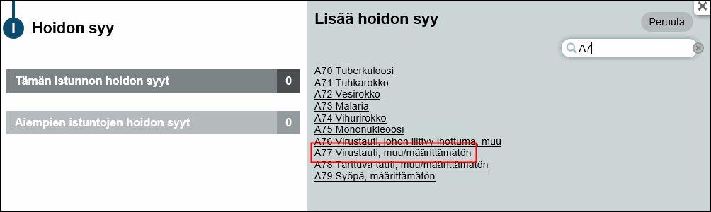 Syyn voi poistaa punaisesta ruksista.