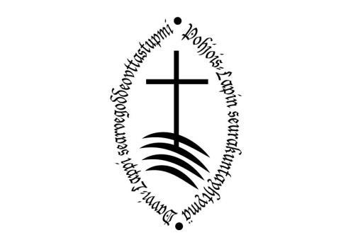 5 POHJOIS-LAPIN SEURAKUNTAYHTYMÄN LOGO JA SINETTI Pohjois-Lapin seurakuntayhtymän logon ja sinetin on suunnitellut Inarin seurakunnan suntio,tam Erja Tuhkala.