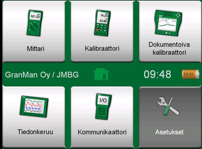 74 MC6 käyttöohje Osa 8, Asetukset ASETUKSET Tämä päätoiminto mahdollistaa MC6:n konfiguroinnin omien tarpeiden mukaiseksi sekä MC6:n uudelleenkalibroinnin.