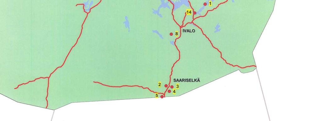 Varpuniemi 26.10.1998 19. Kankiniemi 4.11.1999 20. Riutula 21.7.2000 21. Seulavaara 22.2.2001 -voimaan 13.12.2001 22.