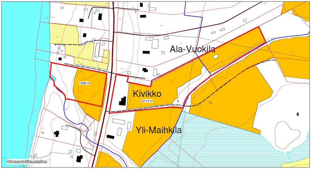 KEMINMAAN SEURAKUNTA ESITYSLISTA 02/18 11 KN 9.4.2018 / 51 Maulan seurakuntatalon tontin pinta-ala on 46 159 m2 ja enimmäkseen se on peltoa.