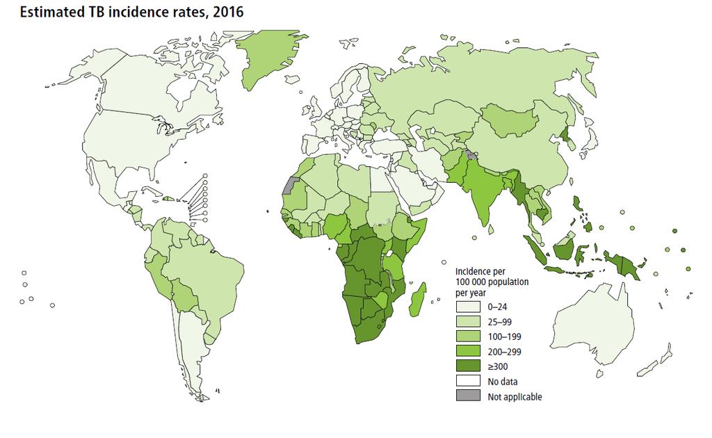 Faktoja tuberkuloosista sanoin, taulukoin ja kuvin Tuberkuloosi maailmalla Tuberkuloosi on huomattava terveydellinen ongelma maailmalla.
