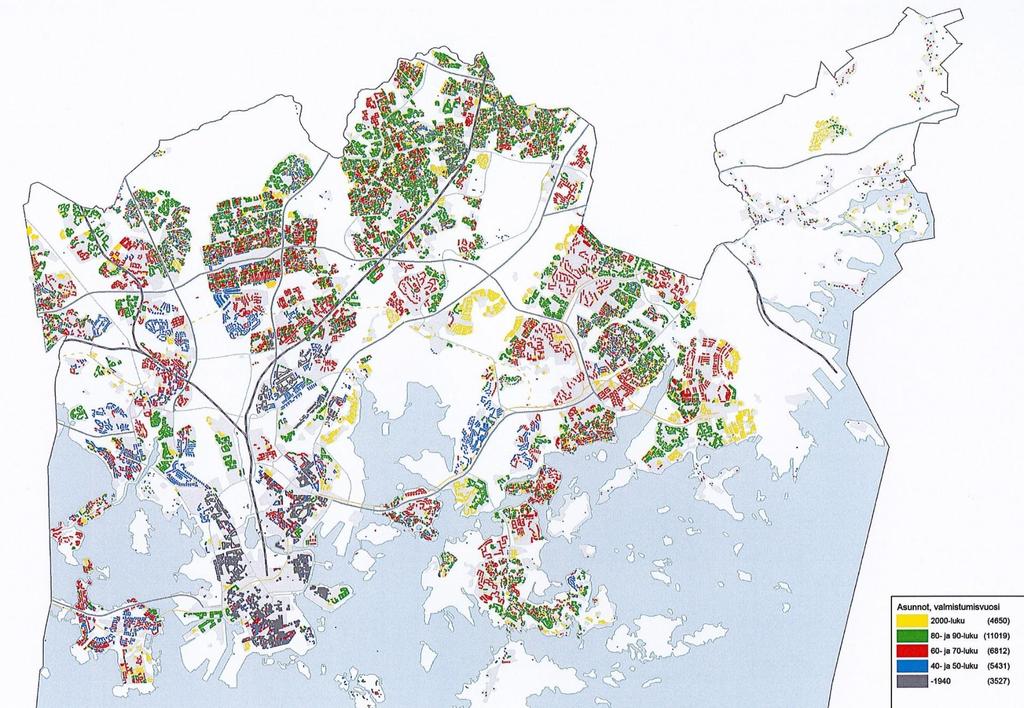 Täydennysrakentamisen ajankohtaisuus Helsingissä yli 60 000 kpl 1970-80-luvuilla valmistunutta omistusasuntoa 1960-90-l