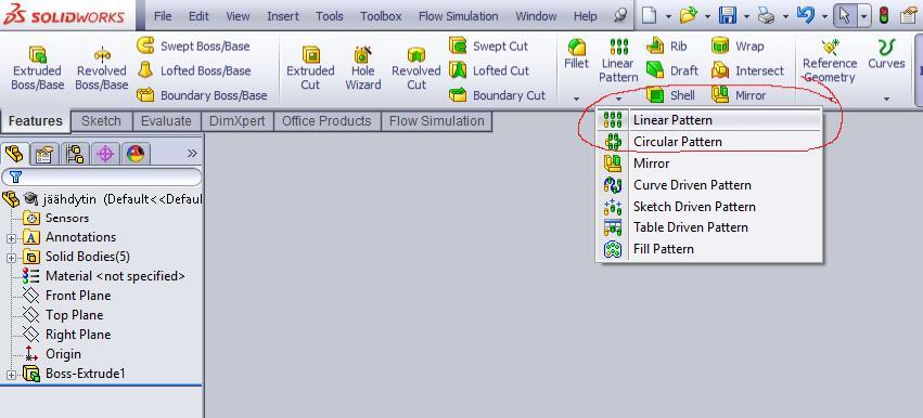 3 2.3 Mallintaminen Oletuksena on, että käyttäjä osaa käyttää ennestään jo hieman SolidWorksin mallinnustyökaluja.