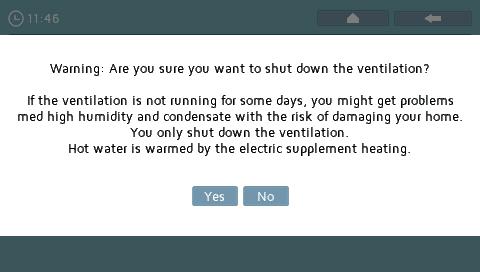 Tämän välttämiseksi käyttäjällä ei ole suoraa mahdollisuutta sammuttaa ilmanvaihtoa.