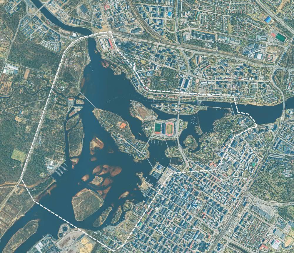 Rommakonselkä Kuva 6-13. Oulun Suistokaupunkivision aluerajaus. Rommakonselän alueen sijainti merkitty kuvaan. 6.2 