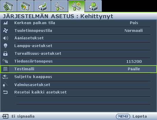 Kuvan automaattinen säätö Joissakin tapauksissa kuvan laatua joudutaan tarkentamaan. Tee tämä painamalla projektorissa tai kaukosäätimessä AUTO.