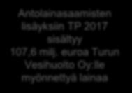 Rahoitusasema Rahoituslaskelma TILINPÄÄTÖS TP 2017 TP 2016 Muutos Milj.