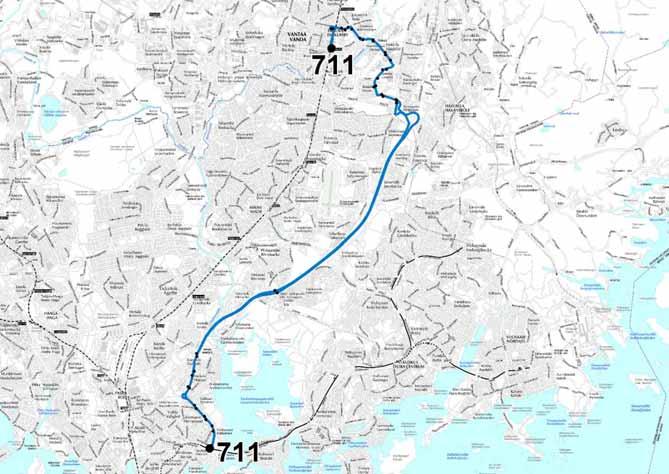 Liite 1-7 Linja 711 Kalasatama Kuusikko Maarinkunnas Jokiniemi Tikkurilan asema Linja 711 Ruuhka Päivä/ilta La, päivä Su, päivä Vuoroväli, min 20 20/30 20 30 Linjan kuvaus Kalasatamasta lähtevä linja