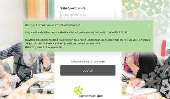 Ottaa yhteyttä Opintokeskus Sivikseen, jos organisaation käyttäjäksi on hyväksytty henkilö, jota ei sinne haluta, tai joku organisaation Sivisverkon käyttäjistä tulee poistaa.