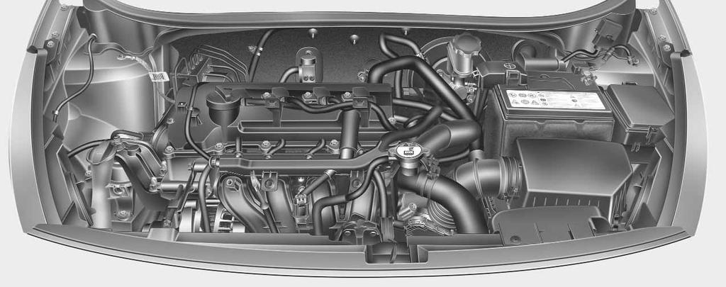 Yleissilmäys autoosi MOOTTORITILA Bensiinimoottori (1.25l) Bensiinimoottori (1.4l) 1. Jäähdytysnestesäiliö...7-14 2. Jäähdyttimen korkki.