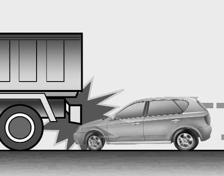 Autosi turvavarusteet Juuri ennen törmäystä kuljettaja usein jarruttaa voimakkaasti.