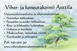 Mäntsälä OPTIKOT Avoinna: ma pe 10 18 la 10 14 Mäntsälän Nuorkauppakamari ry PIHATYÖT JA -SUUNNITTELU O Op Keskuskatu 6, 04600 Mäntsälä p 019 688 3810 mantsala@fennooptiikka.