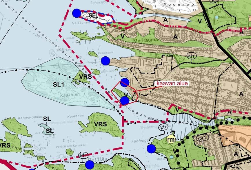 2 Alueella on voimassa 25.8.2003 hyväksytty Rauman oikeusvaikutteeton yleiskaava, jossa suunnittelualue on mantereen osalta asuntoaluetta (A), ja Aarnkarin saaren osalta vailla varauksia.